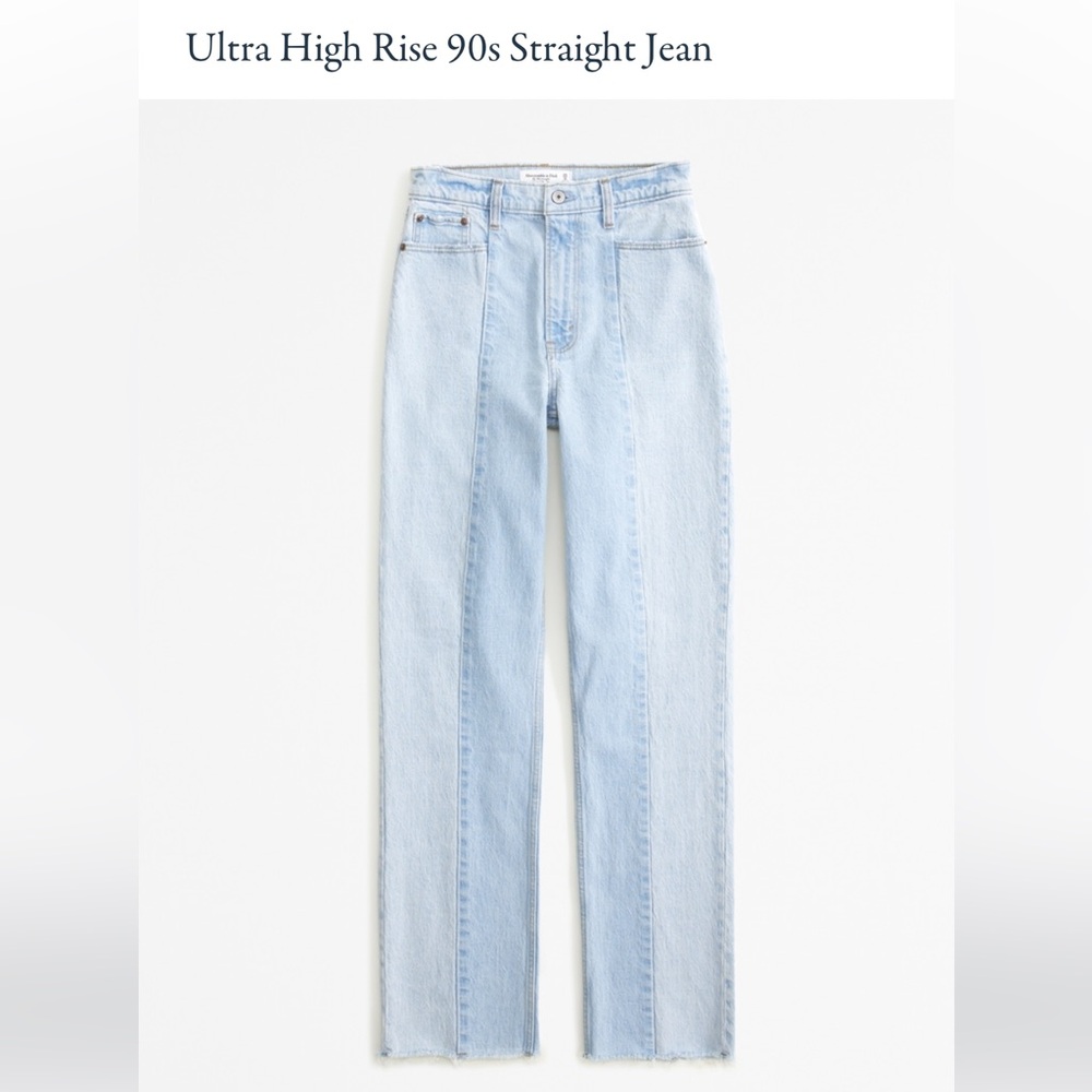 ABERCROMBIE & FITCH Women’s Ultra High Rise 90’s Straight Jean TWO-TONE 26/2